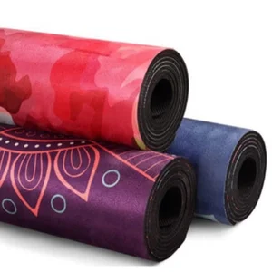 Low MOQ Quick Delivery Non-Slip Custom Eco Friendly Digital Printed Sublimation TPE Suede 5mm Yoga Mat for Exercise 2