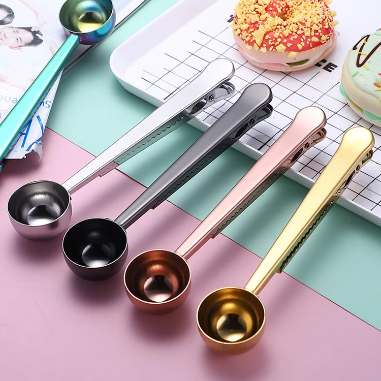
Multifunction Scoop 15ml Stainless Steel Measuring Coffee Beans Spoon/Scoop With Bag Clip 