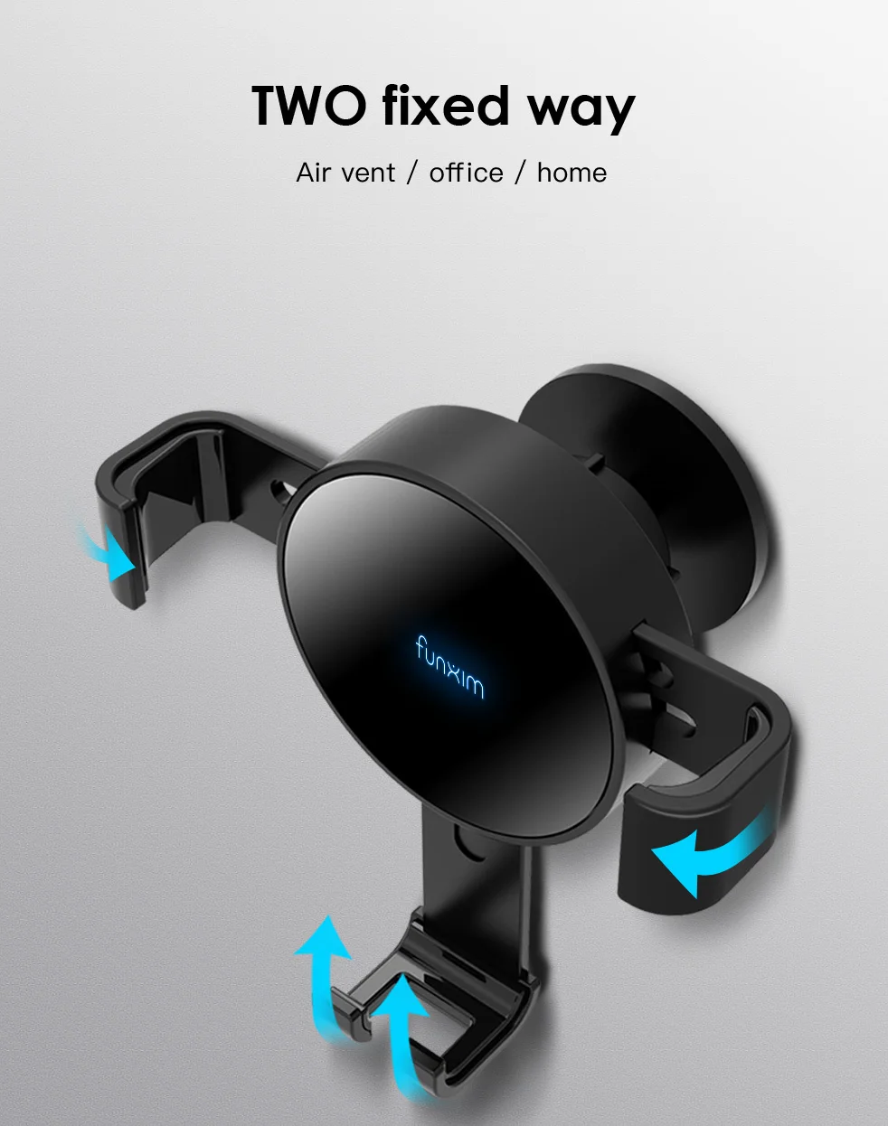 

hot selling universal car phone holder 10w mobile phone car charger, Black