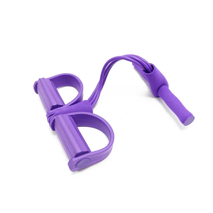 

Wholesale swith multifunctional sit-up pull rope foot pedal exercise fitness equipment 4-tube pedal yoga pull rope, Blue,red,green,yellow,purple