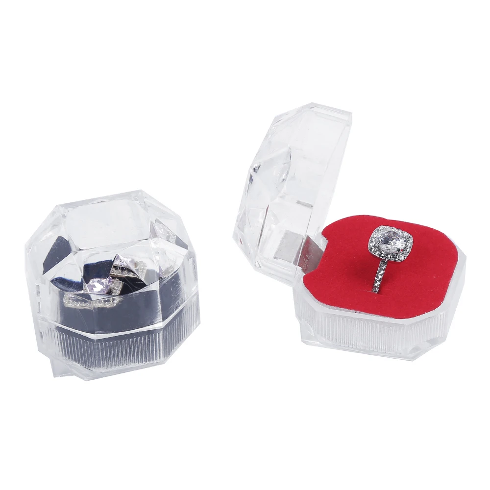 

Hot Sale Acrylic Small Ring Packaging Transparency Plastic Jewelry Gift Box