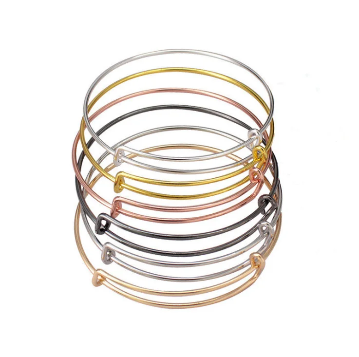 

Inner 50mm-- Fashion High Quality Expandable Bangle Alloy Wire Bracelet,Adjustable,DIY Accessory,For Beading and Charm, Picture