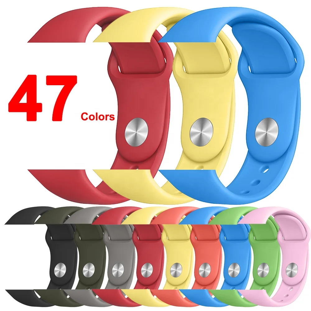 

IVANHOE Band For Apple Watch 44/42mm 40/38mm Silicone Sport Replacement Bands Wristband For iWatch Series 6/SE/5/4/3/2 S/M M/L, Multi-color optional or customized