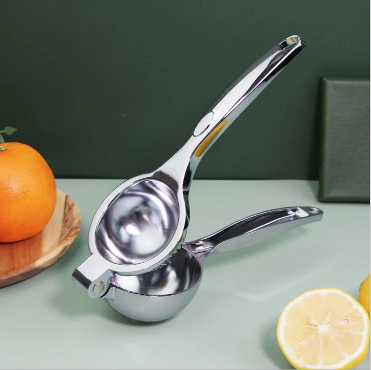 

Amazon hot sale Zinc Alloy hand orange fruit lemon lime squeezer Manual Citrus Press Juicer, Slivery