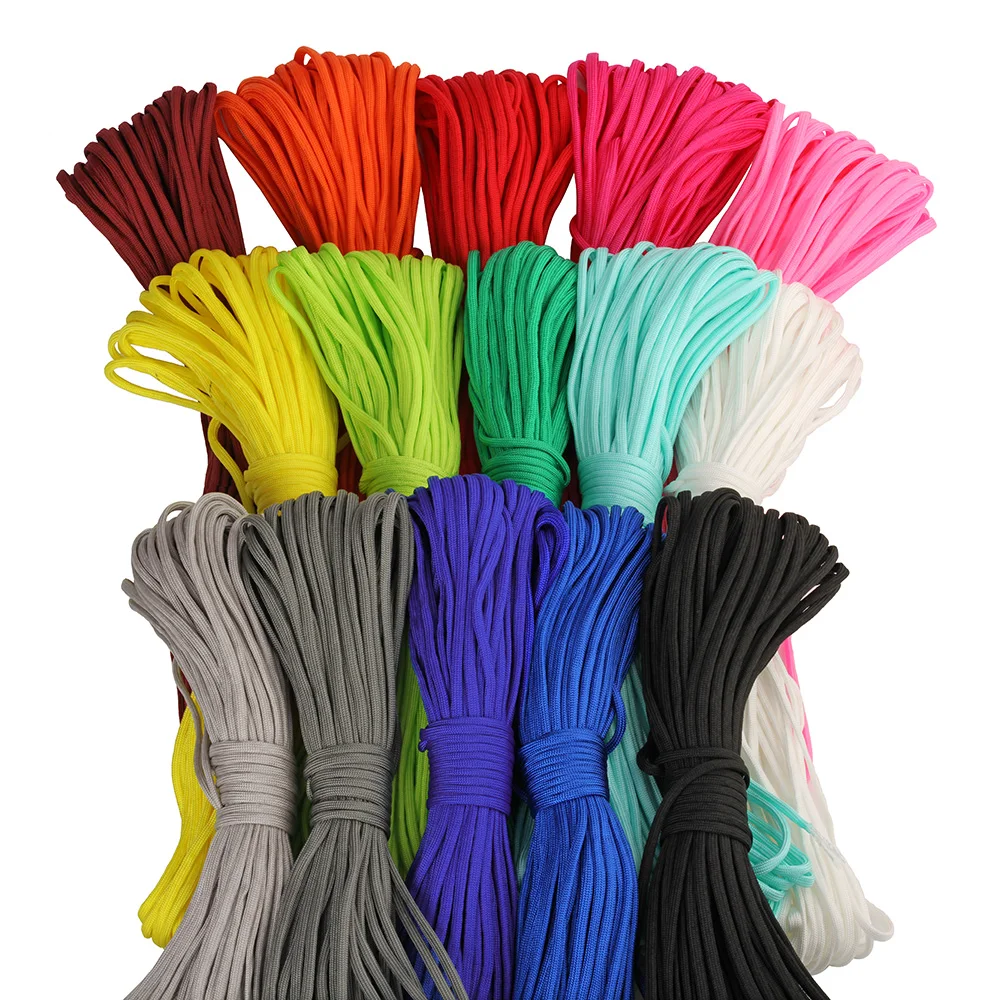 

4mm 100meters hank packing 7 inner strands cores polyester paracord Parachute Cord Full in 550 Lbs, 15 different colors