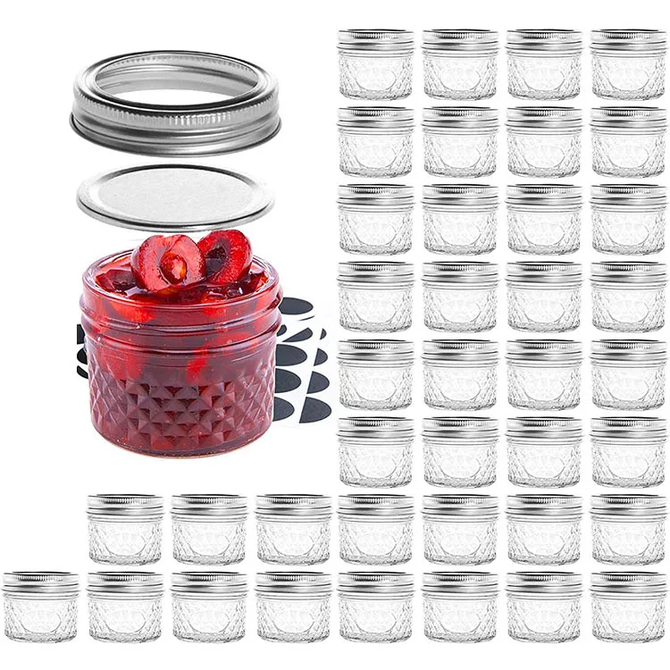 

Wholesale BPA Free Custom Private Label 4oz 8oz 10oz 12oz 200ml Mini Glass Food Storage Honey Jam Mason Jar, Transparent