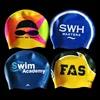 OEM custom logo printed suitable seamless hat silicone swim cap