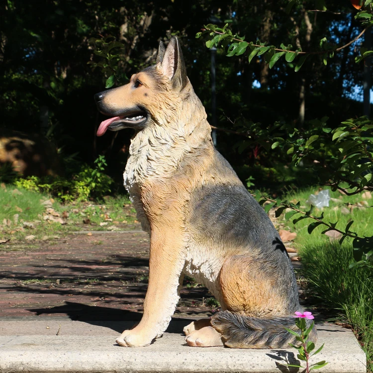 Wholesale Resin German Shepherd Dog Life Size Dog Statues,Realistic