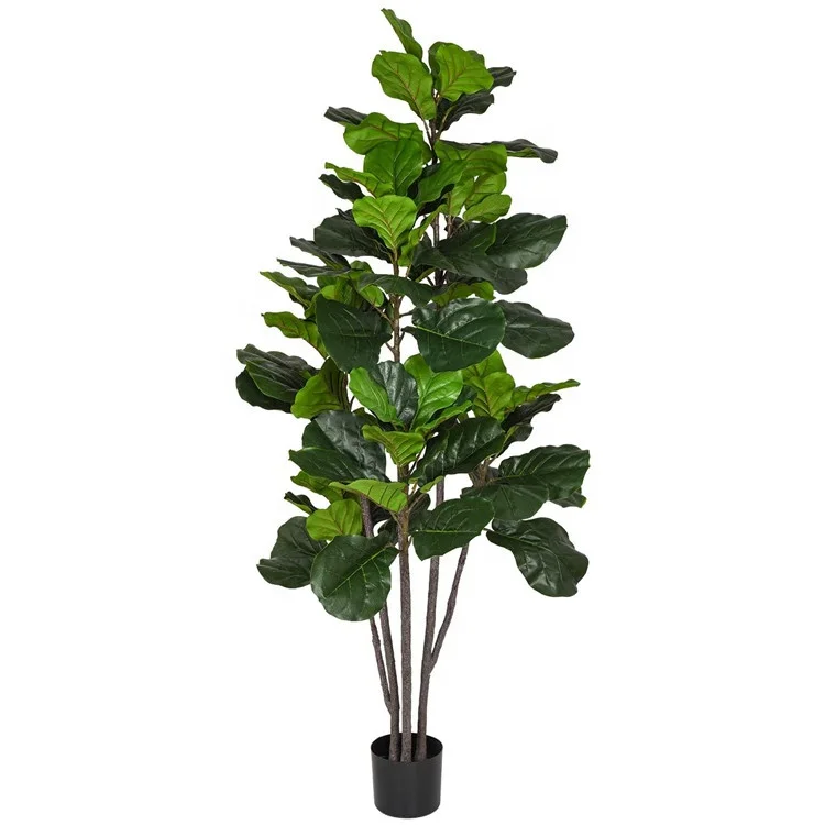 

Home Living Room Balcony Corner indoor decoration plastic artificial bonsai faux fiddle leaf fig tree plants, Green color