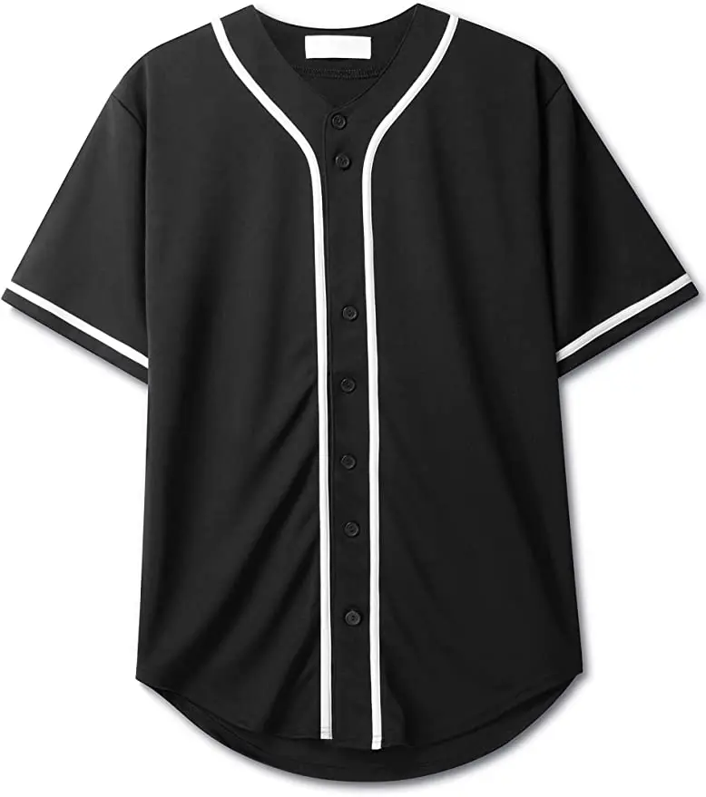 

wholesale blank black custom logo mens baseball jersey