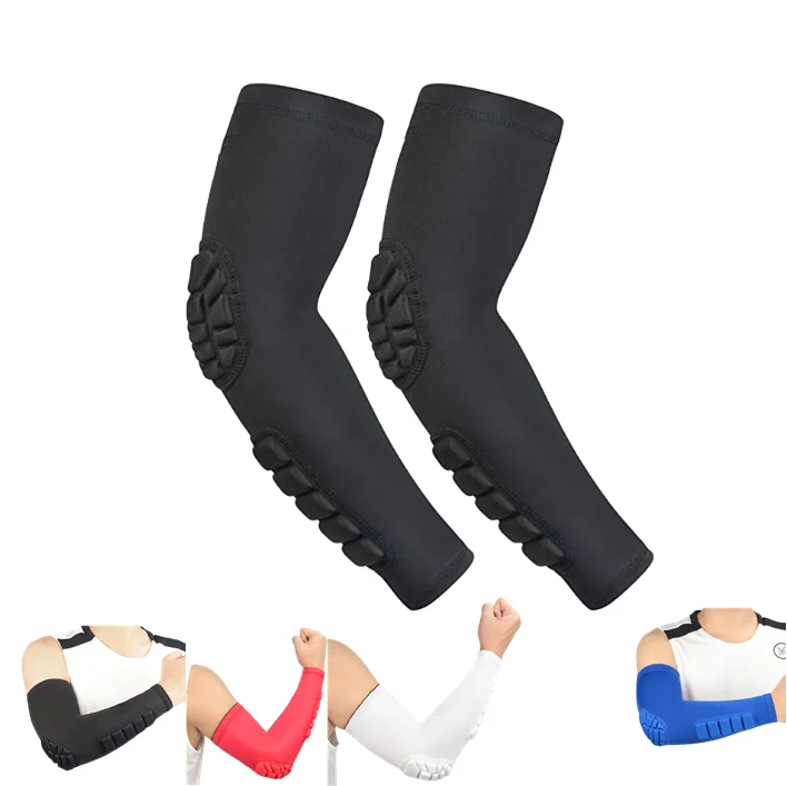 

Factory Sale Anti-collision Honeycomb Basketball Compression Arm Sleeve, Black,white,red, blue