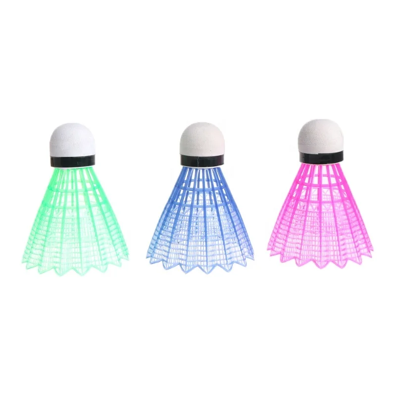 

TY Dark Night LED Glowing Light Up Plastic Badminton Shuttlecocks Colorful Lighting Balls Indoor Outdoor Sports, Picture