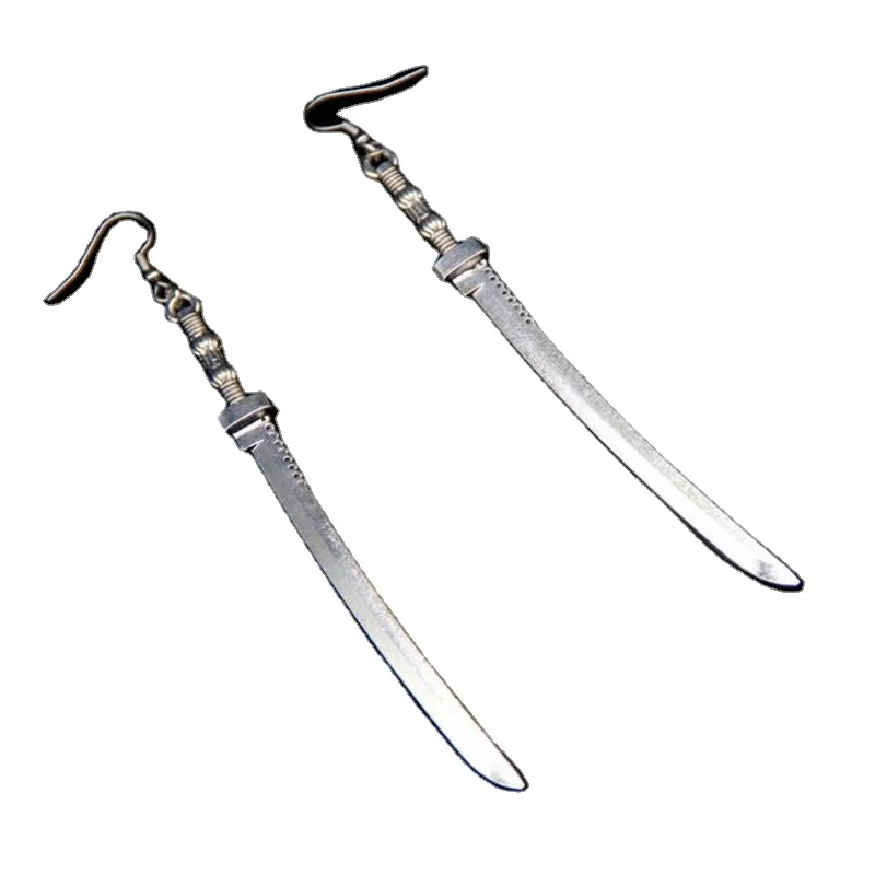 

Vintage Punk Metal Long Knife Pendant Earrings Women men Cool Earrings
