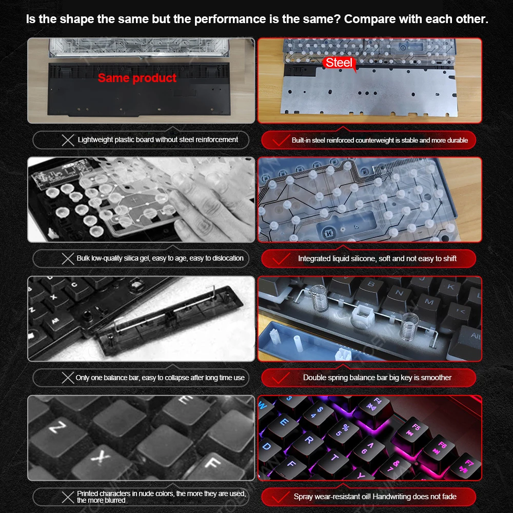 Professional Computer Accessories USB Wired Mechanical Gaming Keyboard And Mouse Combo RGB Lighting Backlit Gamer Keyboard