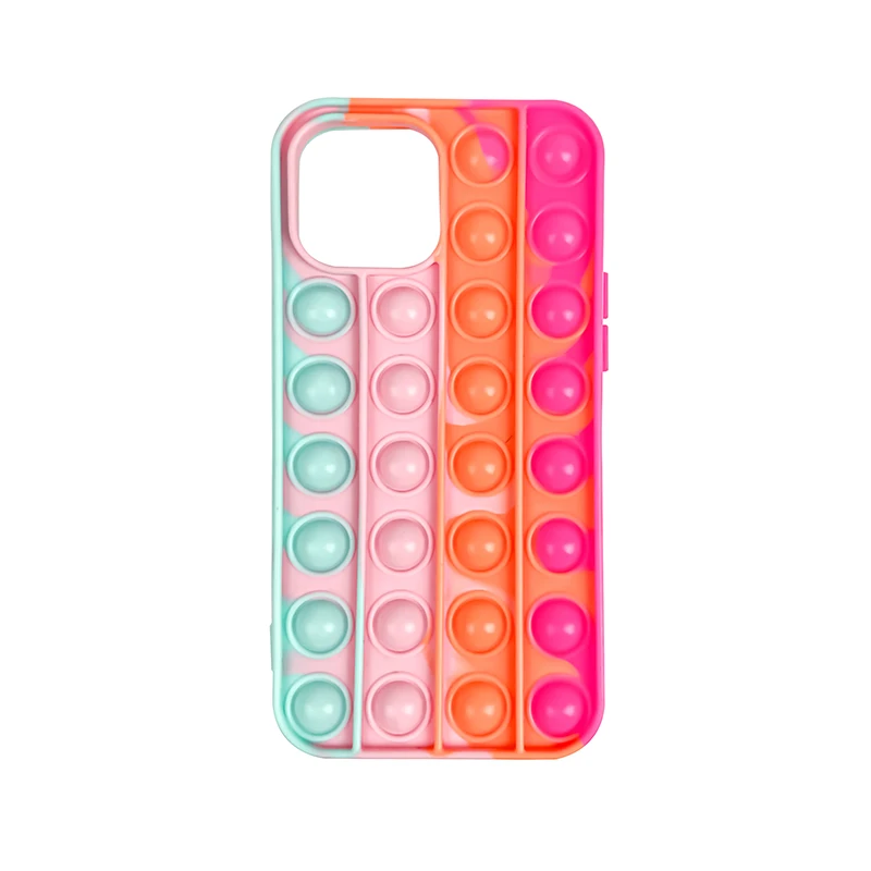 

New arrival Stress Fidget Phone Case Finger Push Fidget Toy Phone Case Shockproof for iPhone 12 and 12 pro max, 4 colors