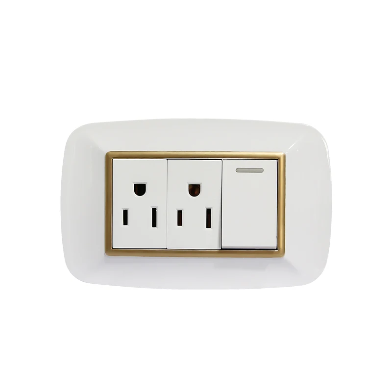Color Wall Plate 2pin 3pin 110V 250V US Electric Switch Socket New in Discount All Standard Grounding