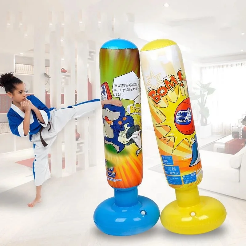 

Children fitness inflatable punch tower bag game sandbag home gym boxing stand fighting training stress relief toys, Custom color