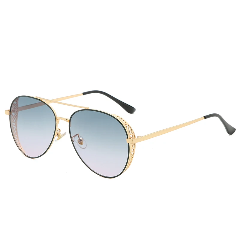 

Faral 2021 glasses Metal Frame Decorative pattern design Sunglasses 88035 UV400 Gradient color Shades aesthetic Sun Glass, 4 colors