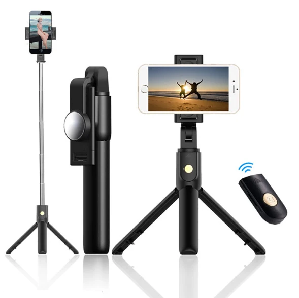 

3 In 1 Wireless Tripod With Remote Controller For Smartphone 360 Rotating Selfie Stick With Mirror
