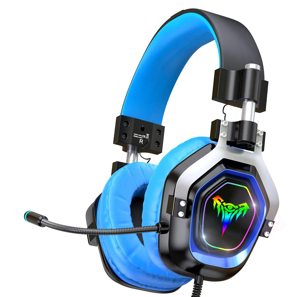 

2020 Newest Private gaming headset 4 speakers Surround sound gaming headphone for ps4 laptop headset gamer, Black-blue