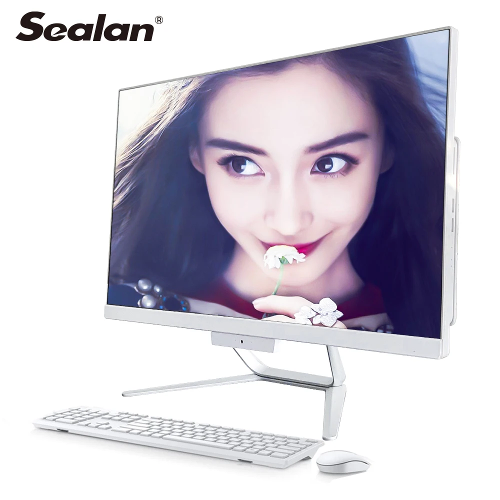 

SEALAN all in one pc desk computer U23.8inch i3 3120 RAM 4G SSD 120G laptop aio build in speaker mouse keyboard pc all in one