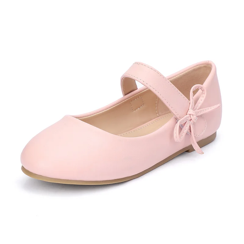 

Factory batch fashion soft sole bow girls' school shoes pink casual children girls' princess shoes single shoes, Black