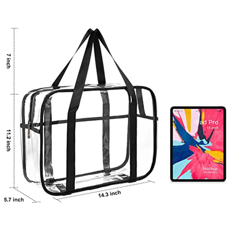 

2020 Handbag Zip Purses Plastic Transparent PVC Clear Vinyl Stadium Approved Tote Beach Women Bag