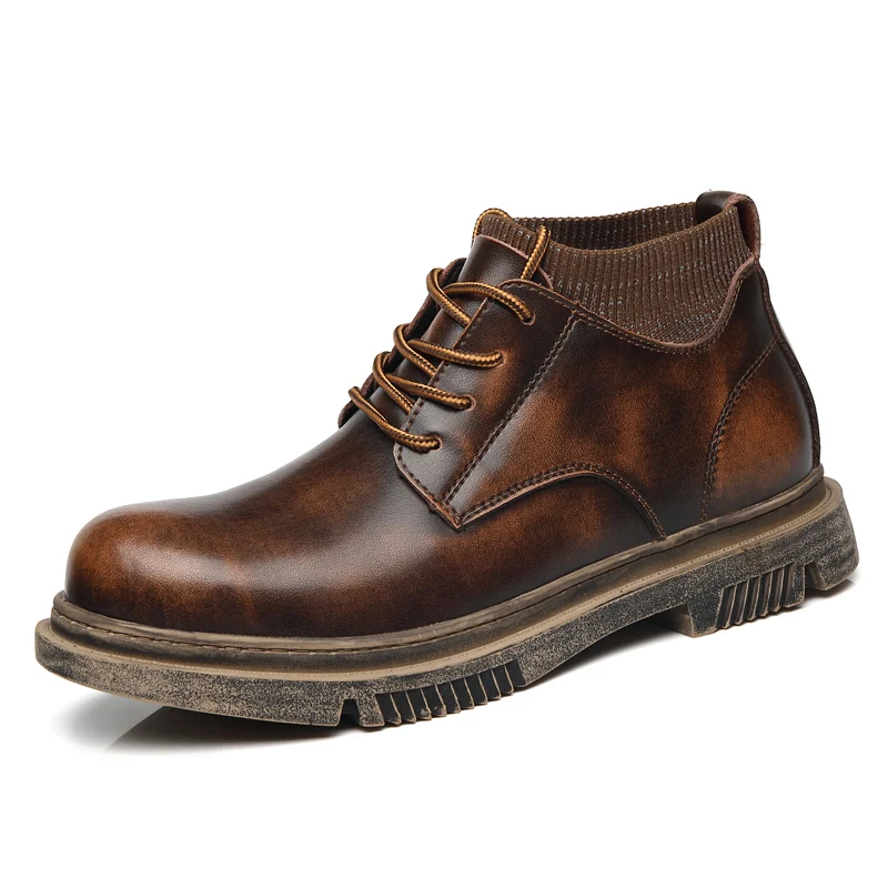 

Lace-up thick-soled Martin boots men's spring and autumn single boots British style