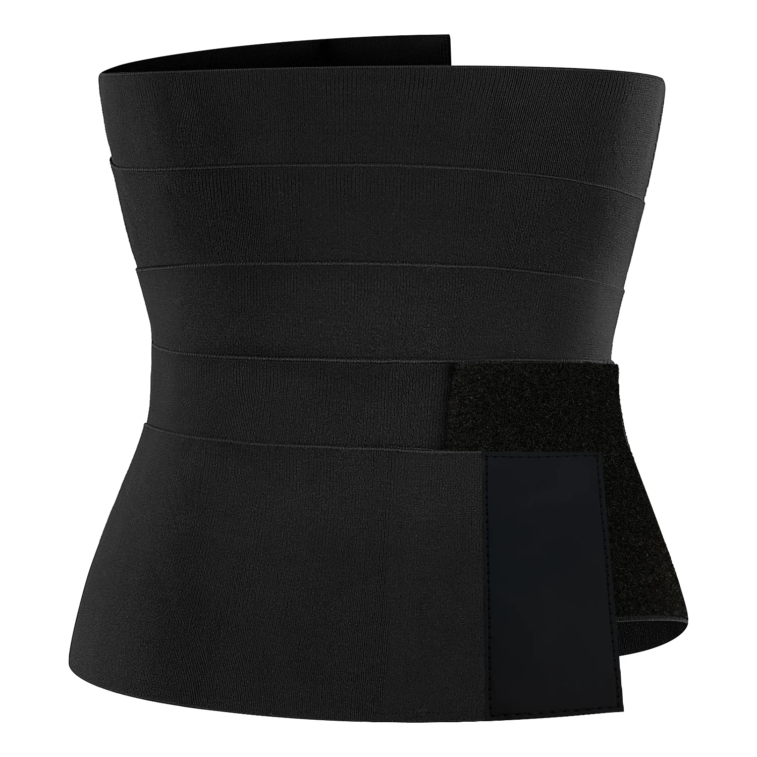 

OEM 2021 New No size adjustable 3m/4m Elastic Tummy Wrap Waist Trainer Bandage Wrap Sweat Wraps Waist Trimmer corset Belt, Black
