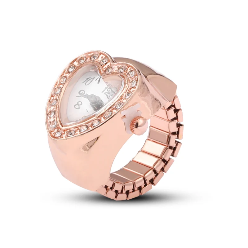 Custom silver and gold plated ring watch, men finger watch ring, watch ring clock