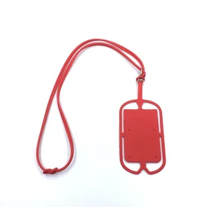 Universal Silicone Cell Phone Holder Pocket Card Holder With Lanyard