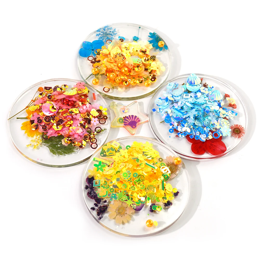 

JF035 9 Colours New Glitter Sequin Resin Handmade Jewelry Materials Making Kit Nail Art Sticker Sheets