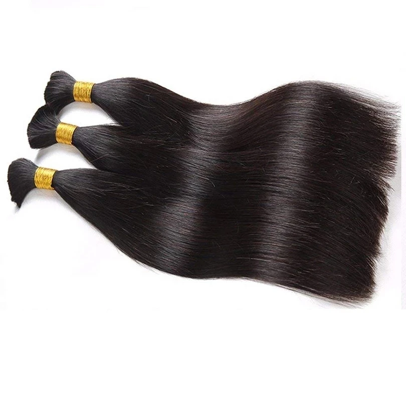 100% Virgin Unwefted Human Hair Extensions Raw Cambodian Wholesale Braiding Hair Full Cuticle Aligned Indian Bulk Hair No Weft