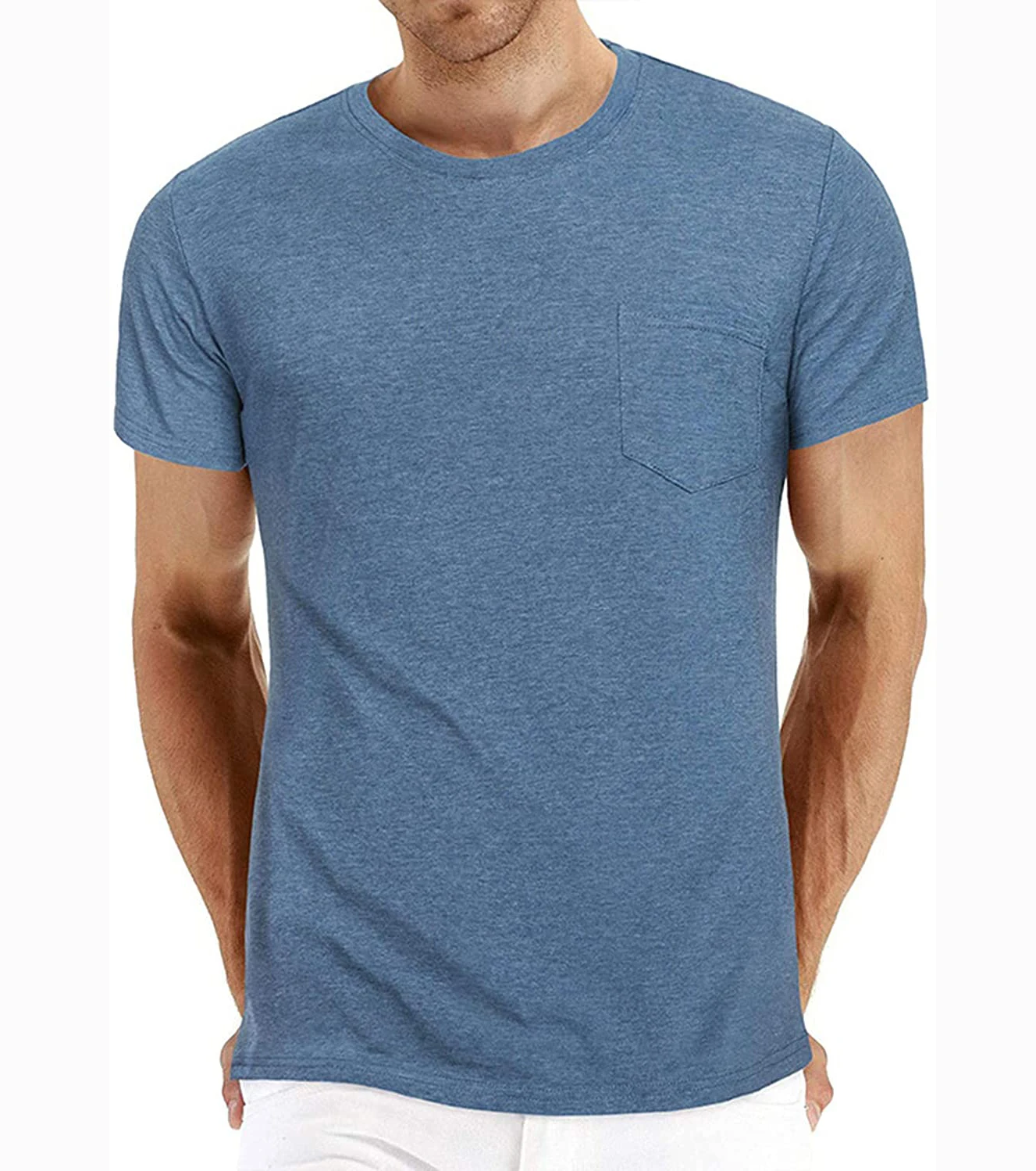 

Wholesale Men's T Shirt Pocket Tee Men's Fashion Shirts Casual Undershirts Comfort Short Sleeve Top