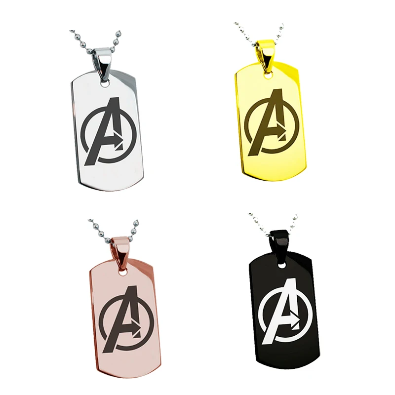 

Hot Movie The Avenger Symbol Pendant Jewelry Titanium Stainless Steel Necklace for Women Man Gift