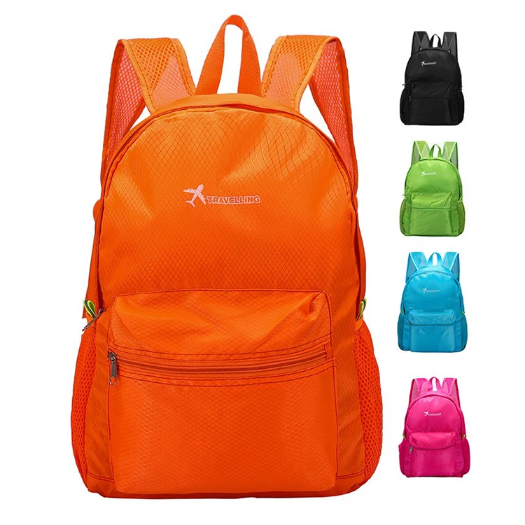 

Sustainable Oxford cloth diamond mesh polyester eco friendly foldable bag Travel Backpack