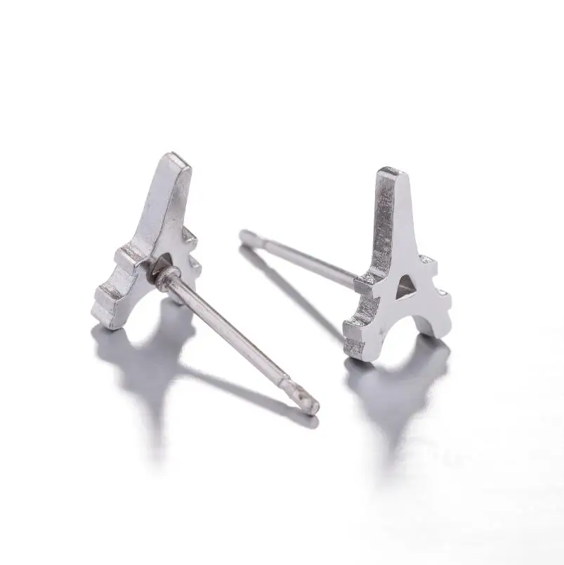 

New Ladies Fashion Jewellery eiffel tower design stud earrings Stainless Steel girl Earrings, Picture