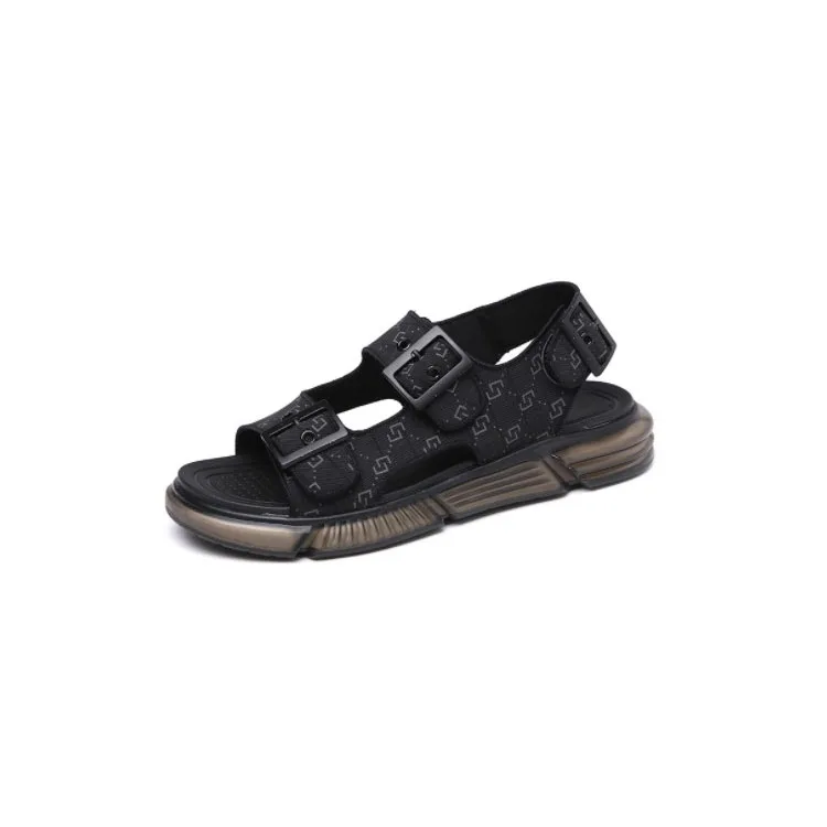 

Summer Rubber Flat Sandals Anti-Slippery Latest Model Sandals for Men, Black + grey