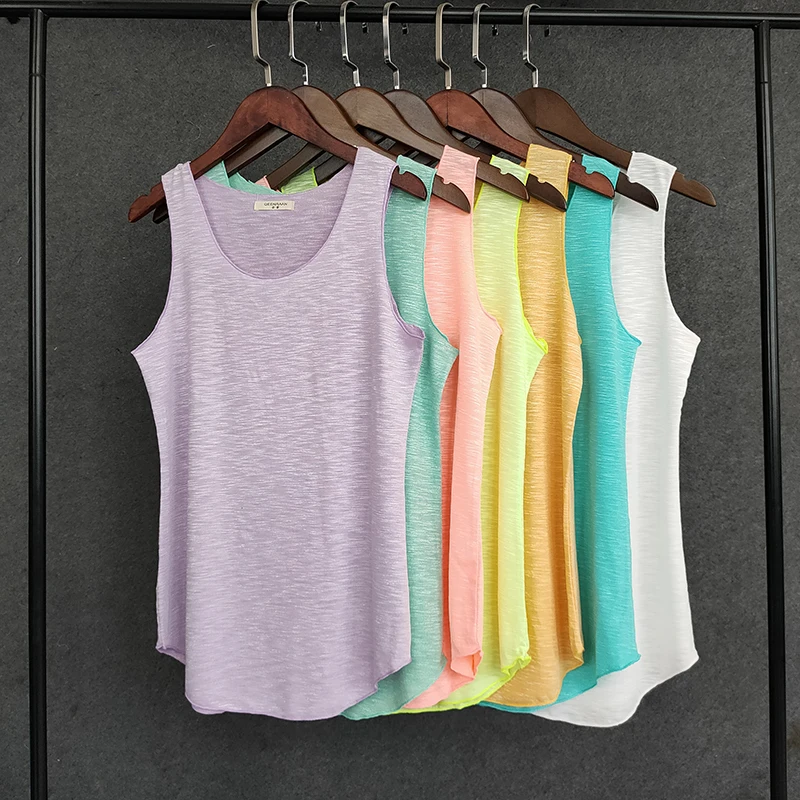 

Summer Casual Sleeveless 100% polyester sublimation tank top for ladies, Customized color