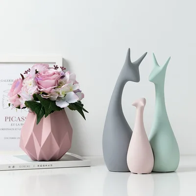 

Nordic INS wind ceramic animal ornaments TV cabinet porch European creative home decoration wedding gift