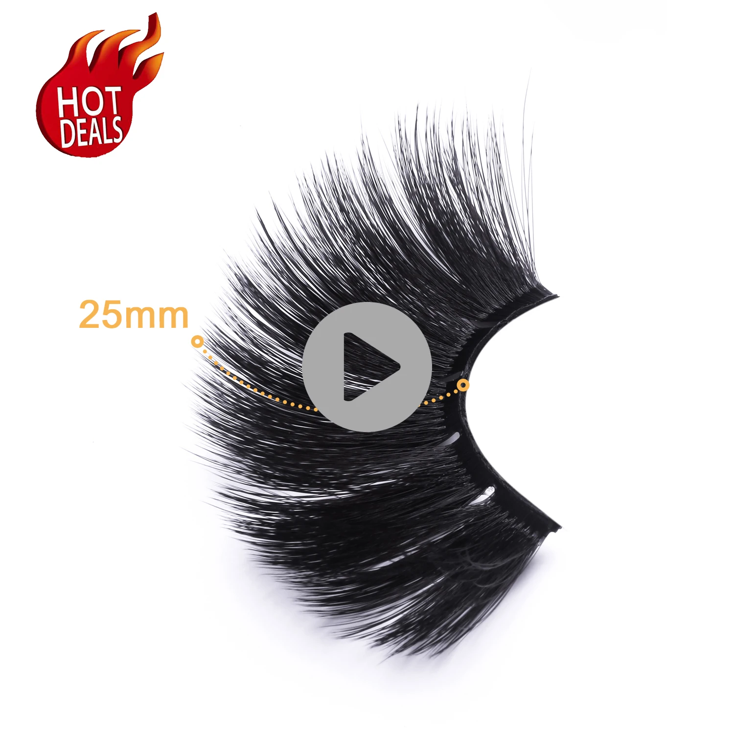 

ck-20 soararc Wholesale 5D Faux Mink Vendor False Korean Silk Synthetic Eye Lash Own Brand Custom 25MM Eyelashes extension, Black