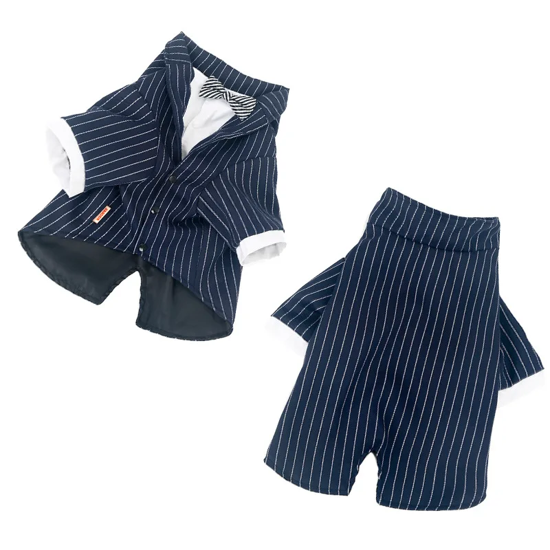 

Pet clothes big dog striped bow tie suit clothes dog clothes pet supplies for wholesale, Picture showed