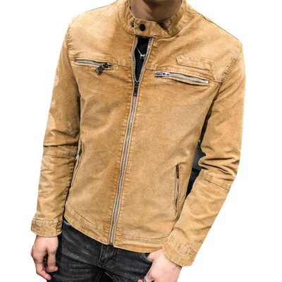 

Wholesale Zip Up Chaquetas De Hombre Long Sleeves Slim Fit Washing Snap On Jacket