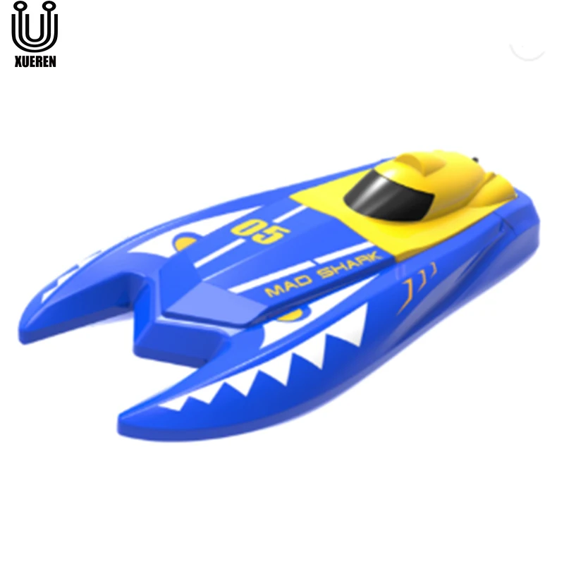 

Xueren New Hot HOSHI N511 Mini RC Boat 1/47 2.4GHz Remote Control Speed RC Boat Dual Motors 15km/h Super Speed For Kids, Blue