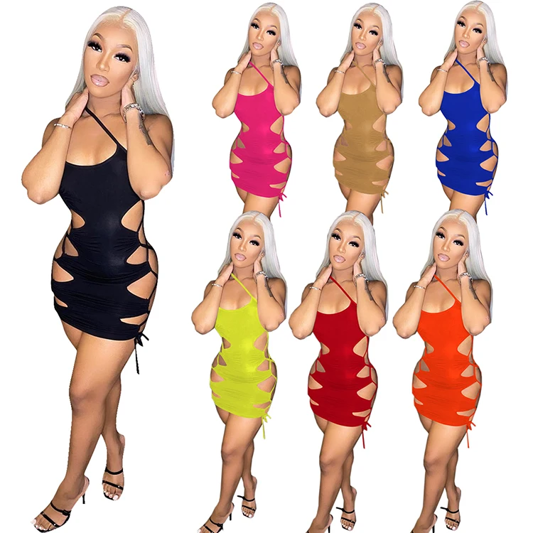 

Q777 Fashion Multicolor Cutout Dress Sexy Club Mini Dresses Club Wholesale Dress