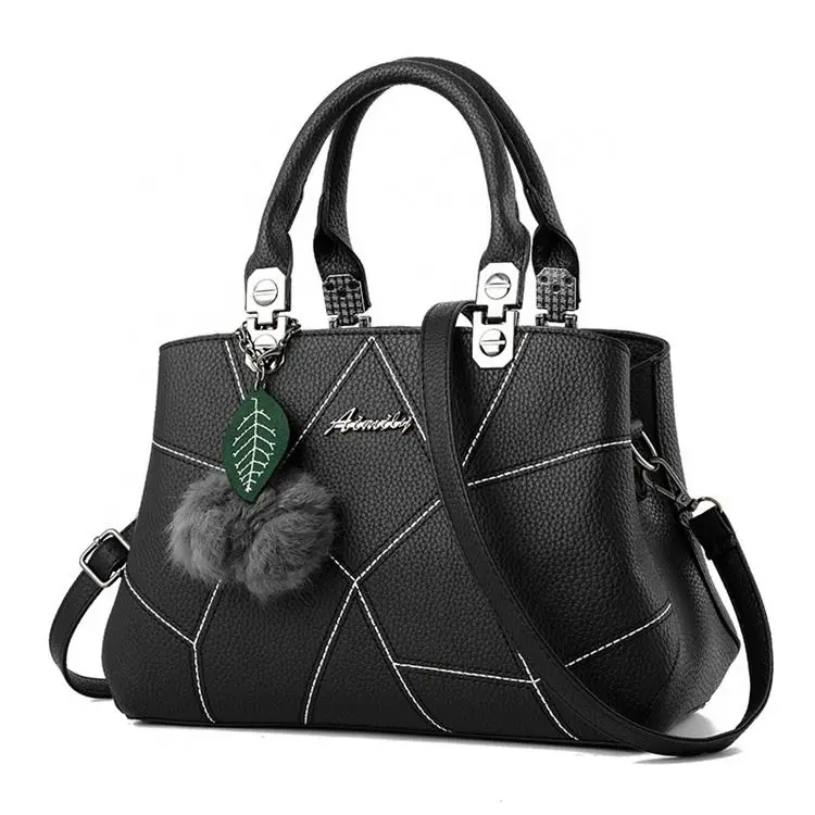 

Designer Wholesale Personalized Pure Leather Korean Black Female Hand Bags Ladies