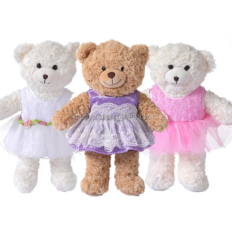 Dhoom Soft Toys Teddy Bear Designer Dress White With Cream Flower- 15inches  - Buy Dhoom Soft Toys Teddy Bear Designer Dress White With Cream Flower-  15inches Online at Low Price - Snapdeal