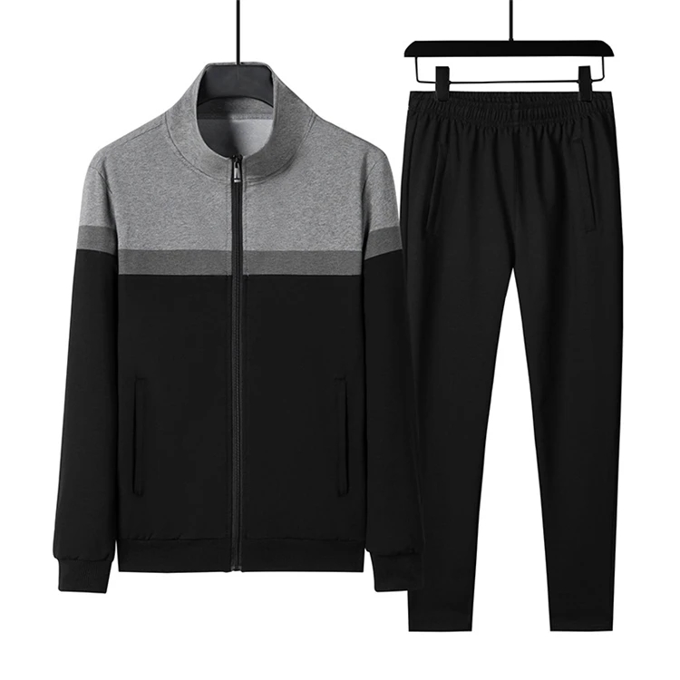 

2021 Hot selling suits set for men High Quality Zipper up men tracksuit set men jogger set