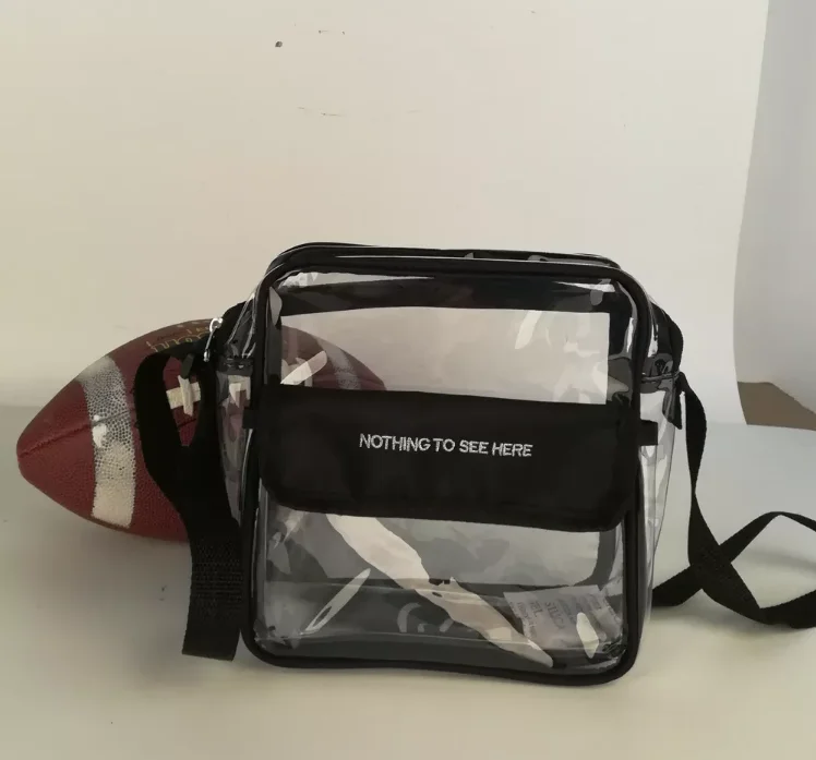 

Wholesale Stadium Approved Clear Cross Body Messenger Shoulder Bag PVC Transparent bag for girl, As pictures