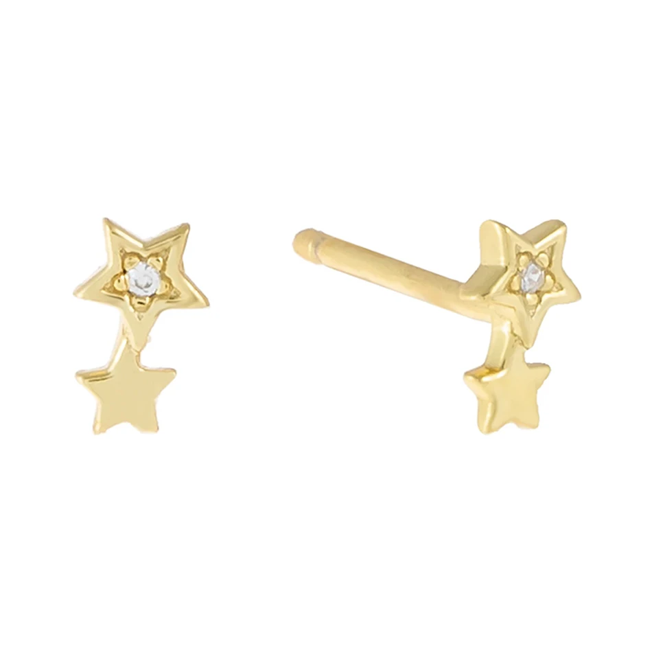 

hot sale minimalist earrings jewelry 18k gold plated 925 stelring silver mini star stud earrings for women